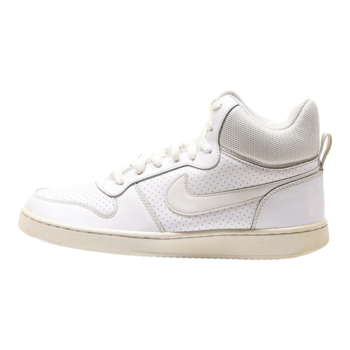 NIKE Court Borough Mid High Top Trainers White Leather Mens UK 7.5