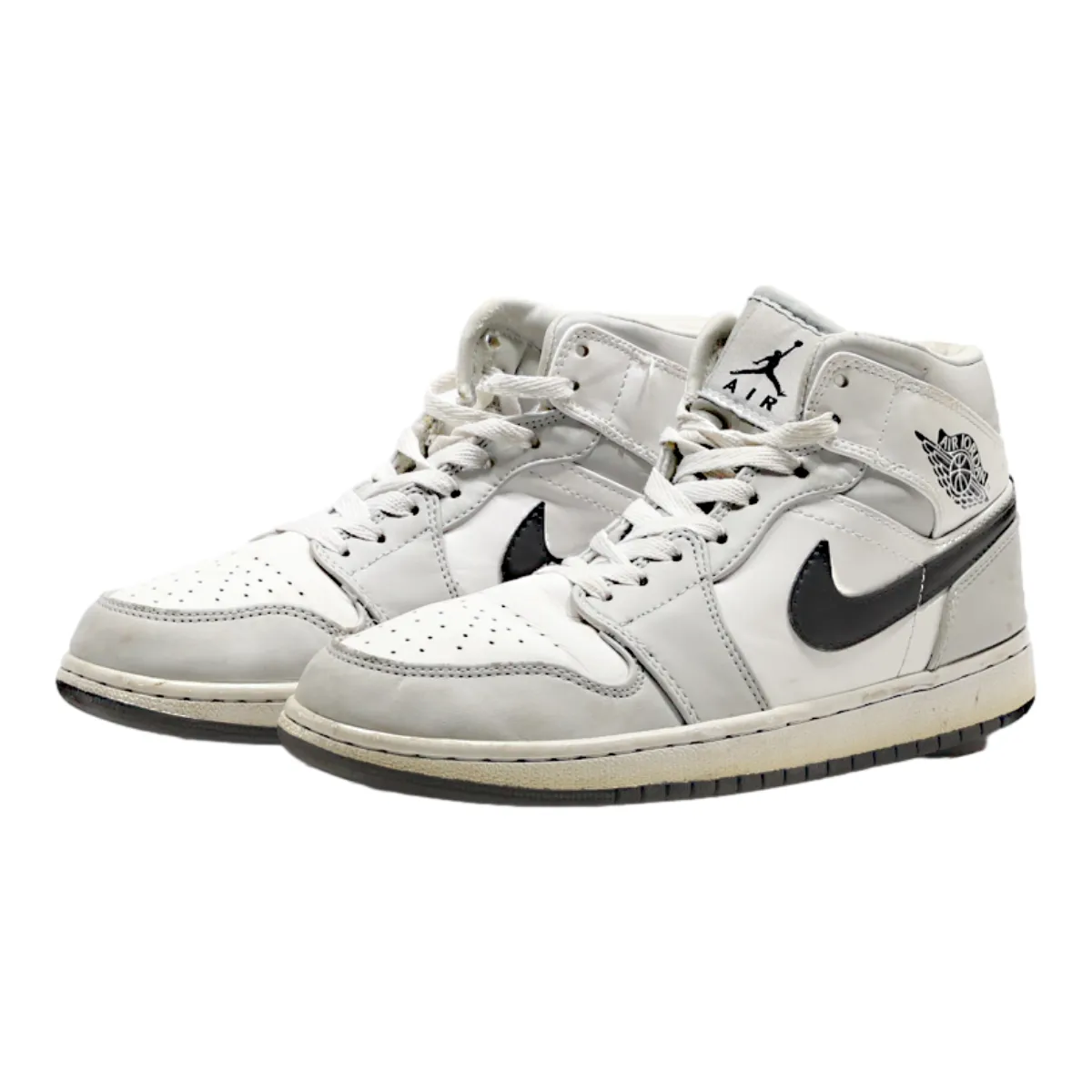 NIKE High Top Trainers Grey Leather Mens UK 6