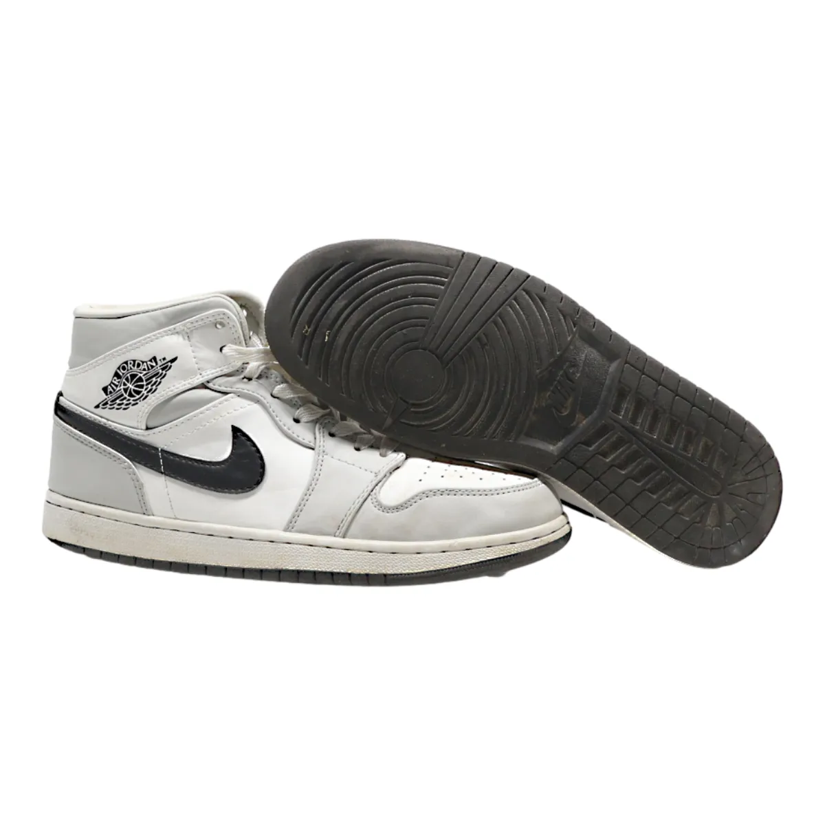 NIKE High Top Trainers Grey Leather Mens UK 6