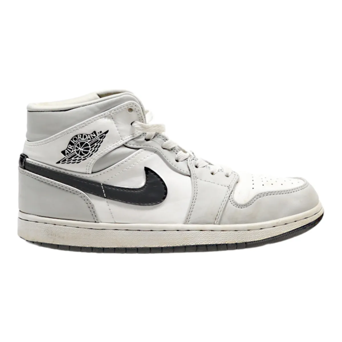 NIKE High Top Trainers Grey Leather Mens UK 6