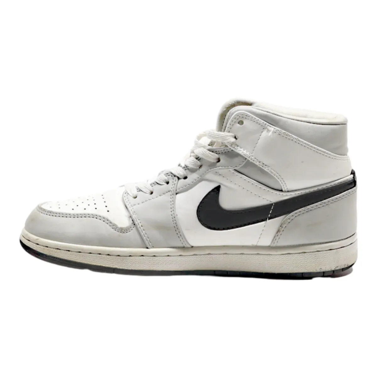 NIKE High Top Trainers Grey Leather Mens UK 6