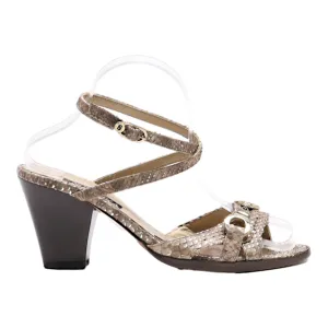 NOUCHKA Strappy Heels Beige Leather Womens UK 3