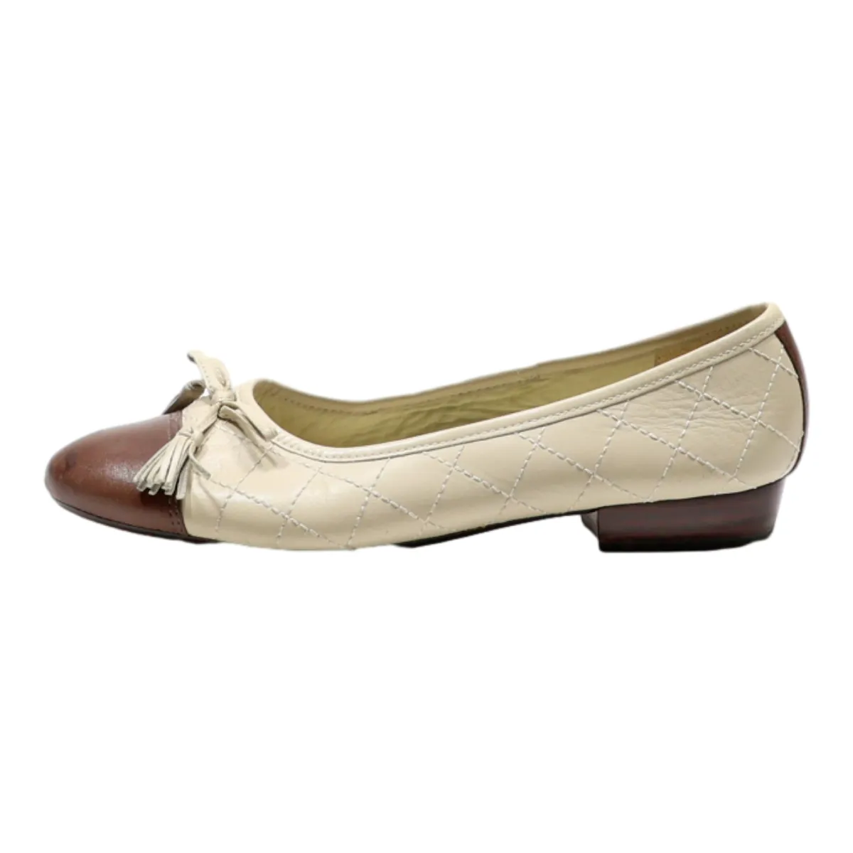 OLIVER GRANT Ballet Shoes Beige Leather Womens UK 4