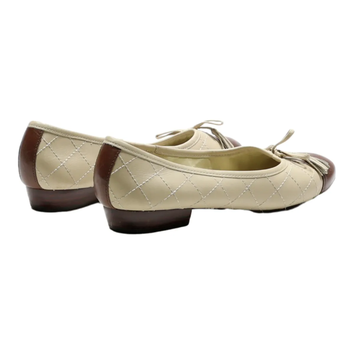 OLIVER GRANT Ballet Shoes Beige Leather Womens UK 4
