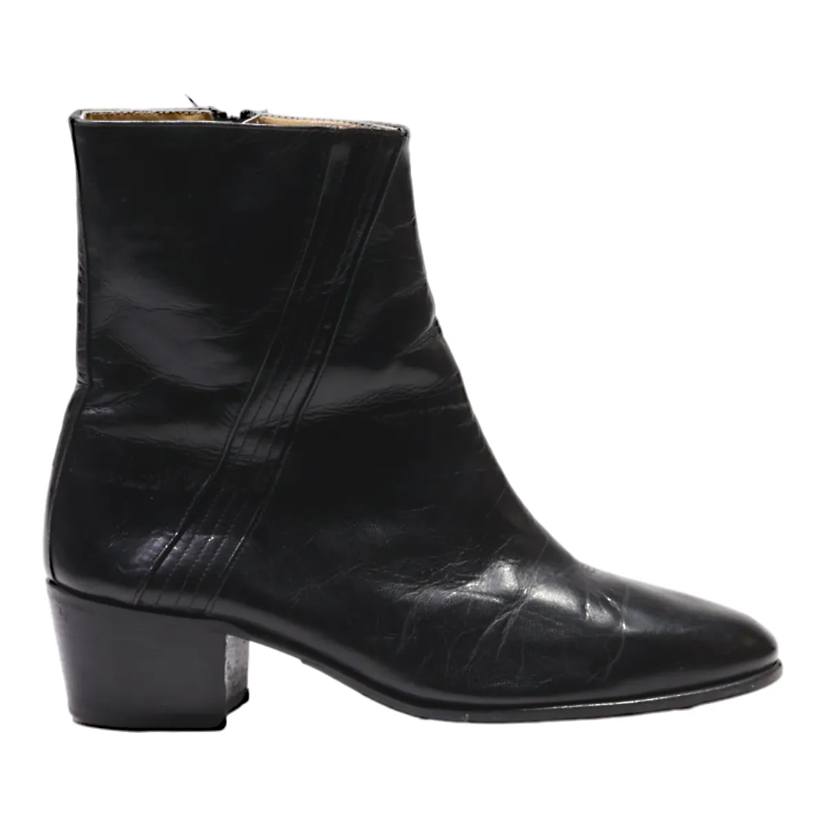 PACO LUI LAU Ankle Boots Black Leather Womens UK 8
