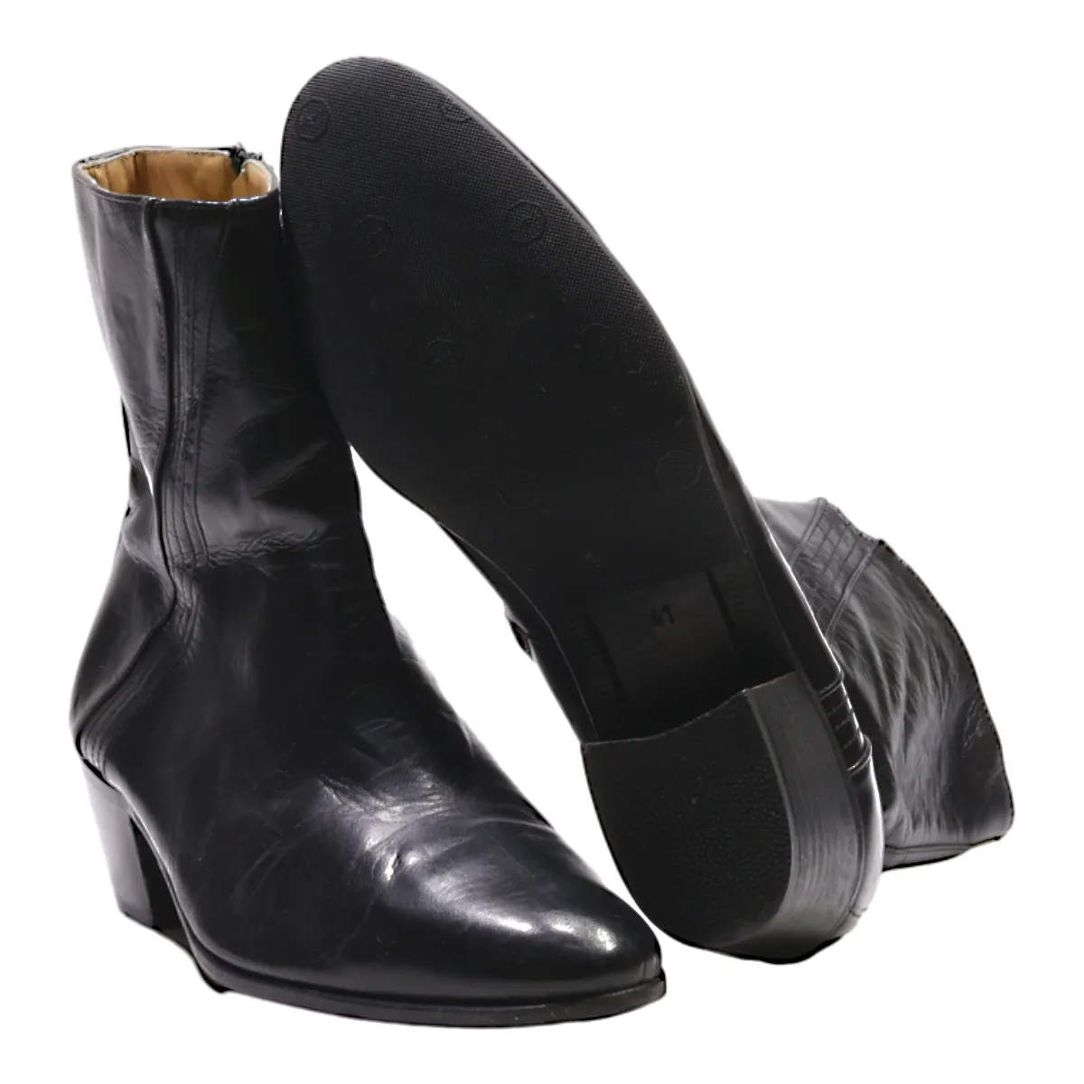PACO LUI LAU Ankle Boots Black Leather Womens UK 8
