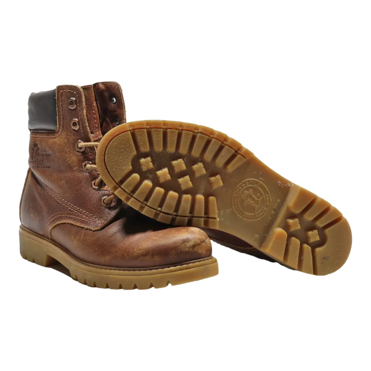 PANAMA JACK Lace-Up Boots Brown Leather Mens UK 5