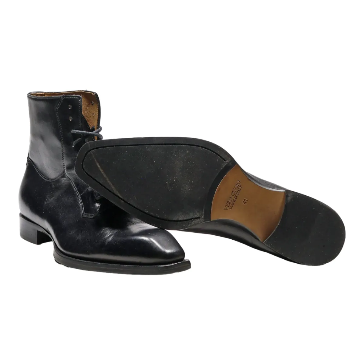 PASSO PES PASSO Ankle Boots Black Leather Mens UK 7.5