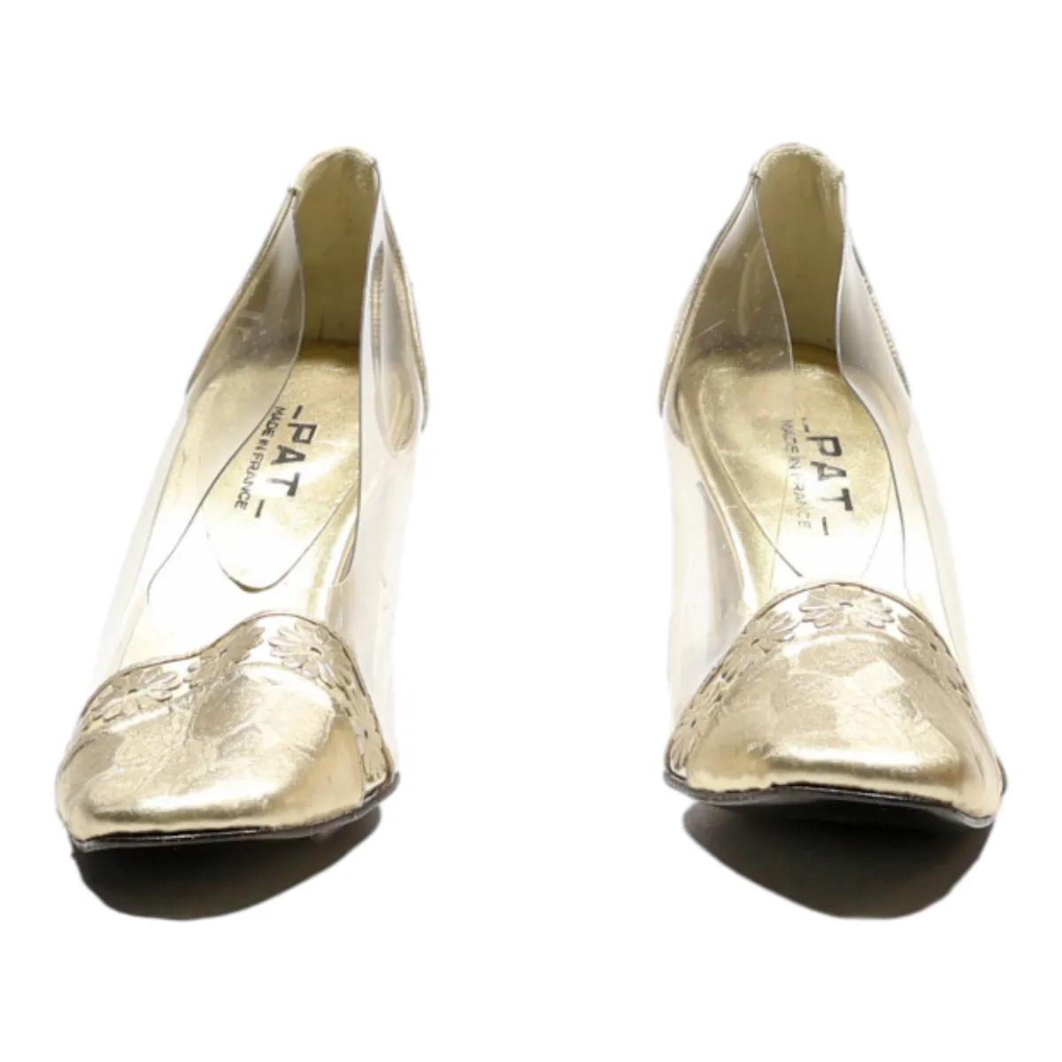 PAT Pump Heels Silver Leather Womens UK 6.5