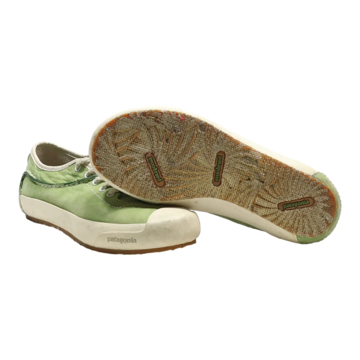 PATAGONIA Low Top Trainers Green Leather Womens UK 4.5