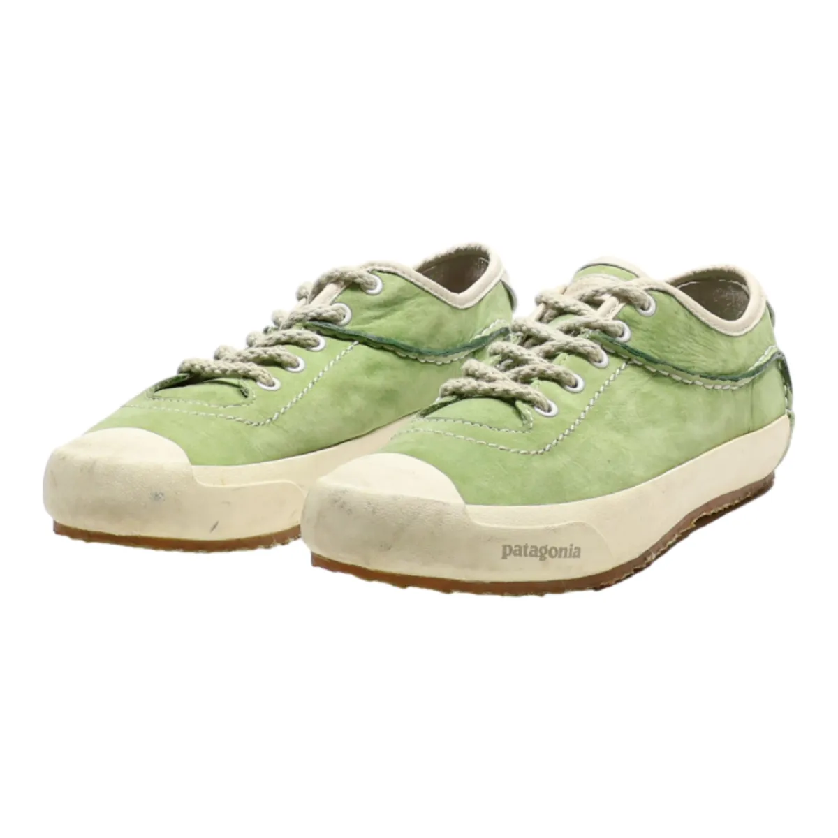 PATAGONIA Low Top Trainers Green Leather Womens UK 4.5