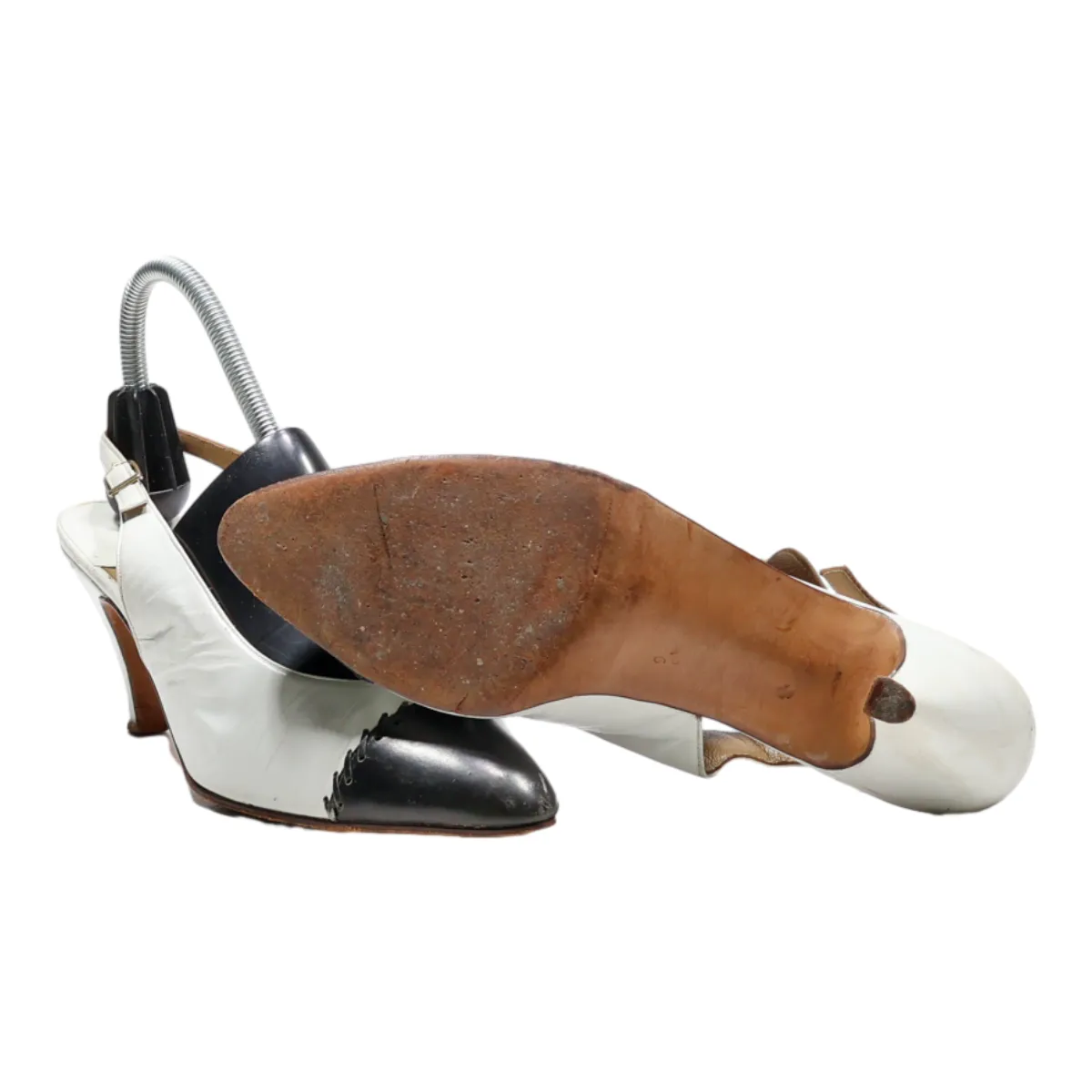 PERUGIA Slingback Heels White Synthetic Womens UK 7