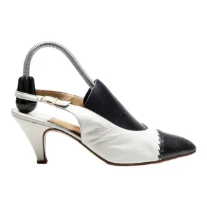 PERUGIA Slingback Heels White Synthetic Womens UK 7