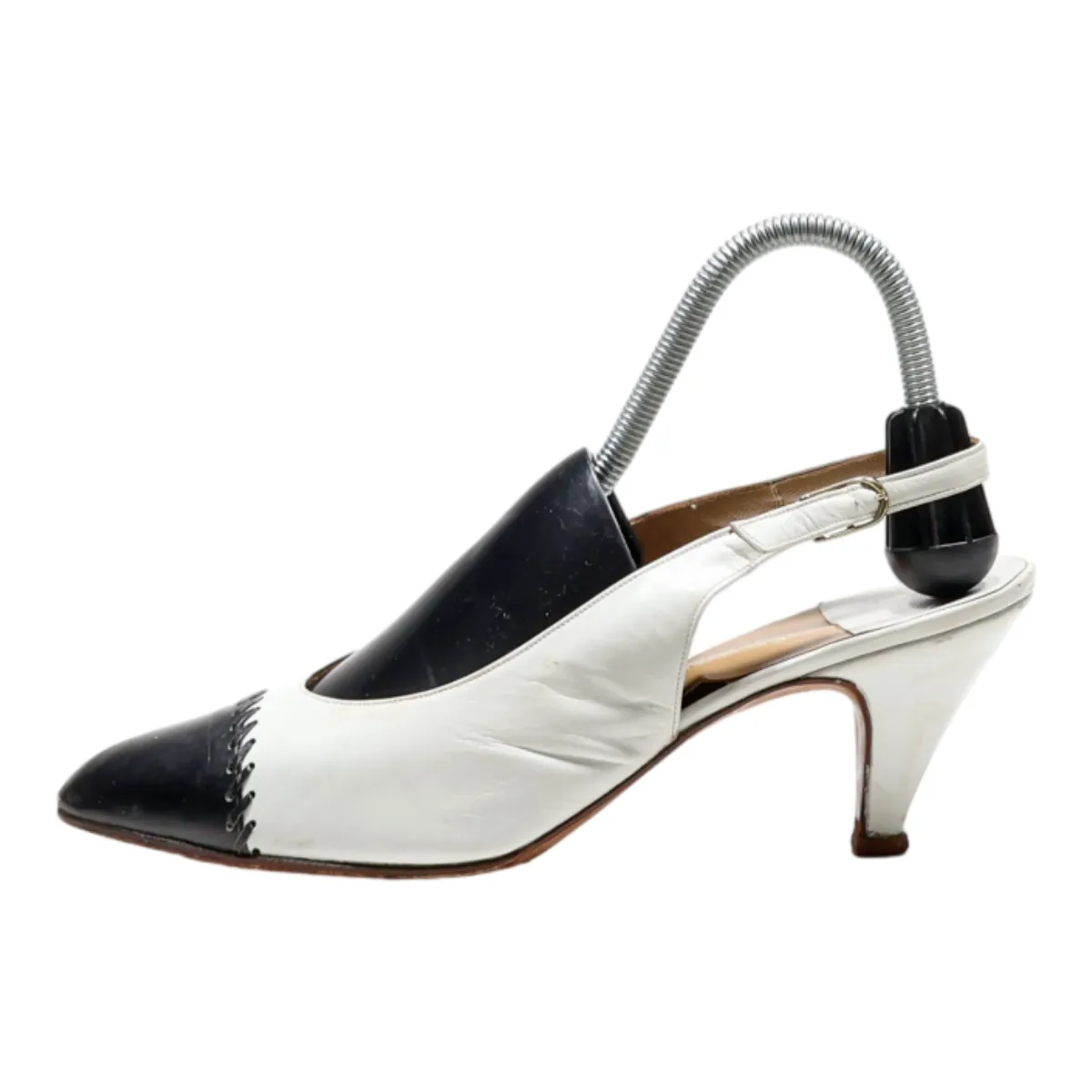 PERUGIA Slingback Heels White Synthetic Womens UK 7