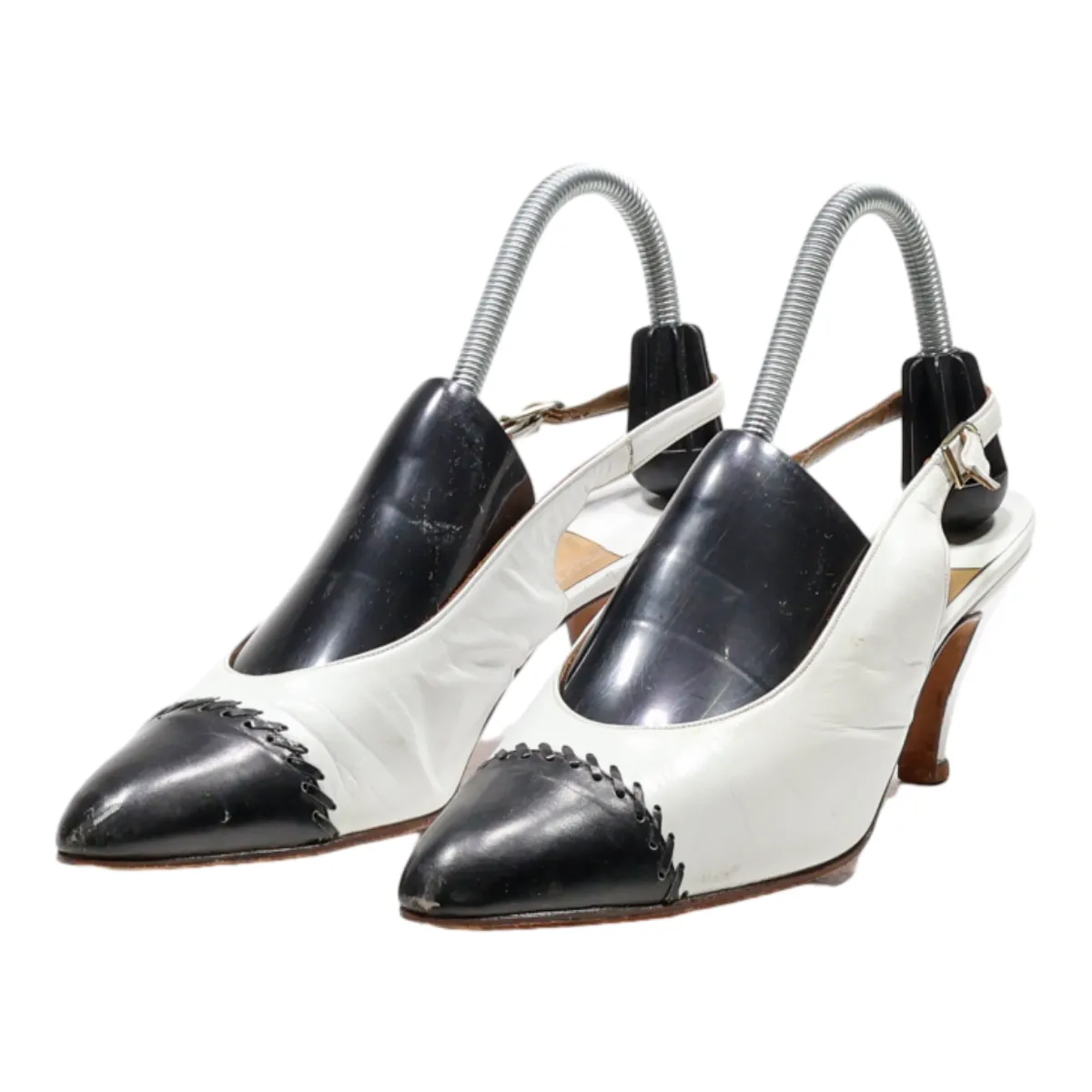 PERUGIA Slingback Heels White Synthetic Womens UK 7