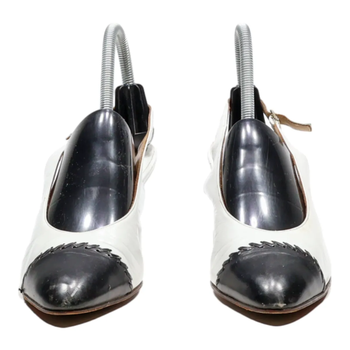 PERUGIA Slingback Heels White Synthetic Womens UK 7