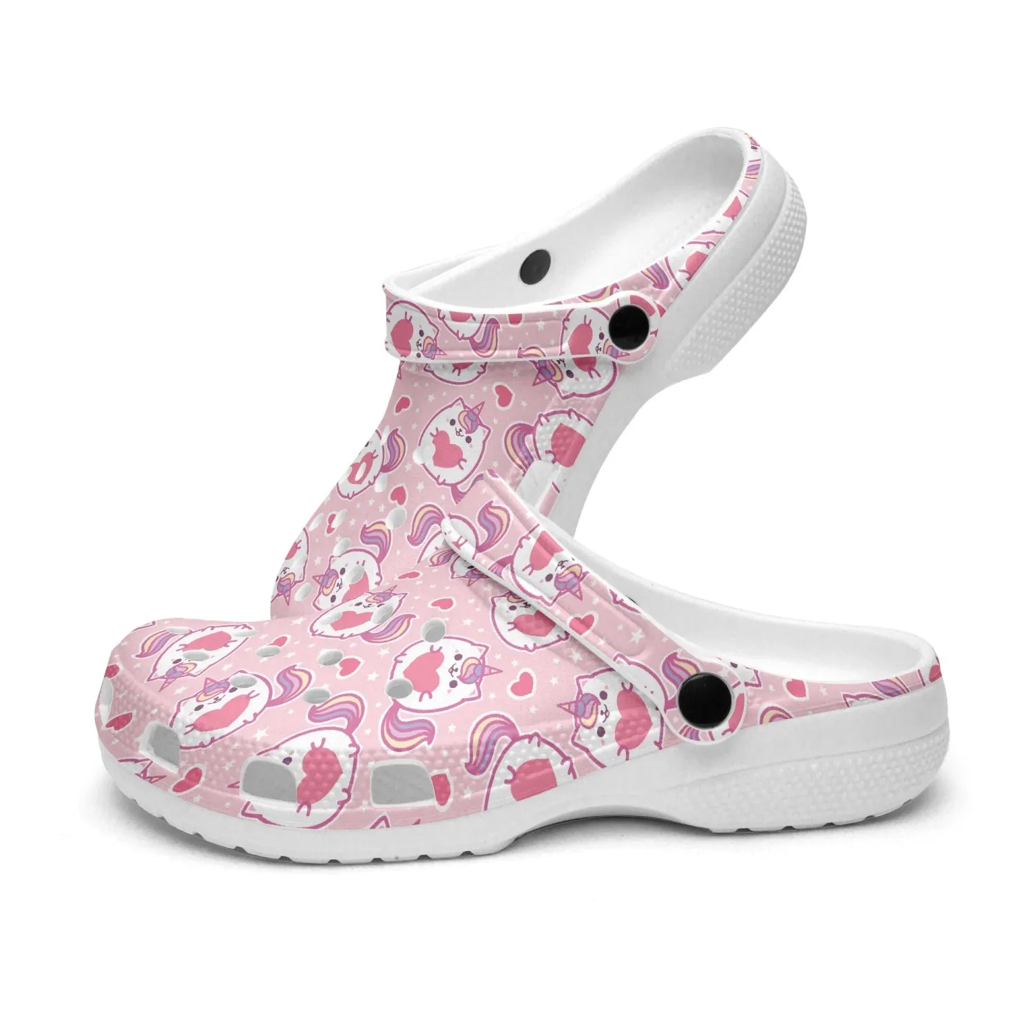 Pink Catercorns. All Over Printed Clogs