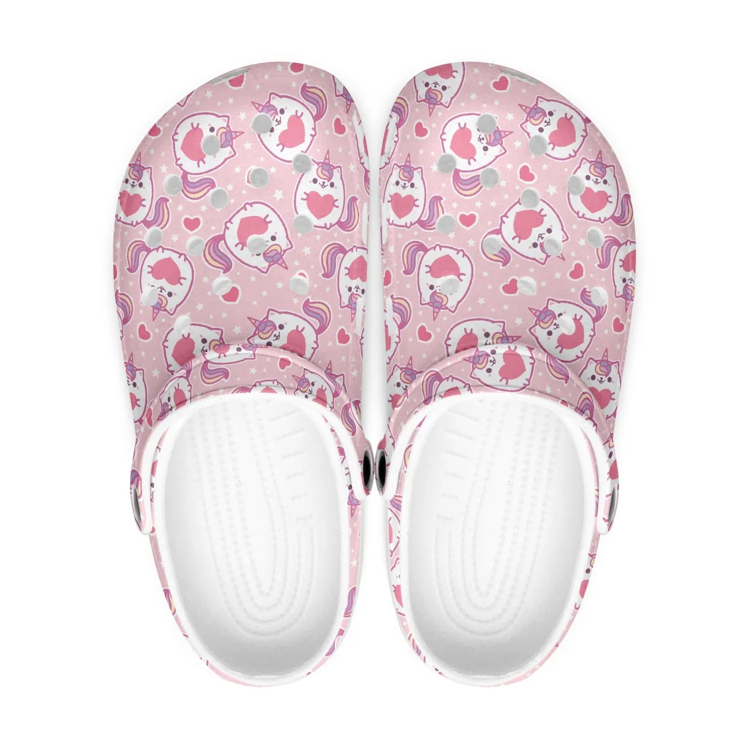 Pink Catercorns. All Over Printed Clogs
