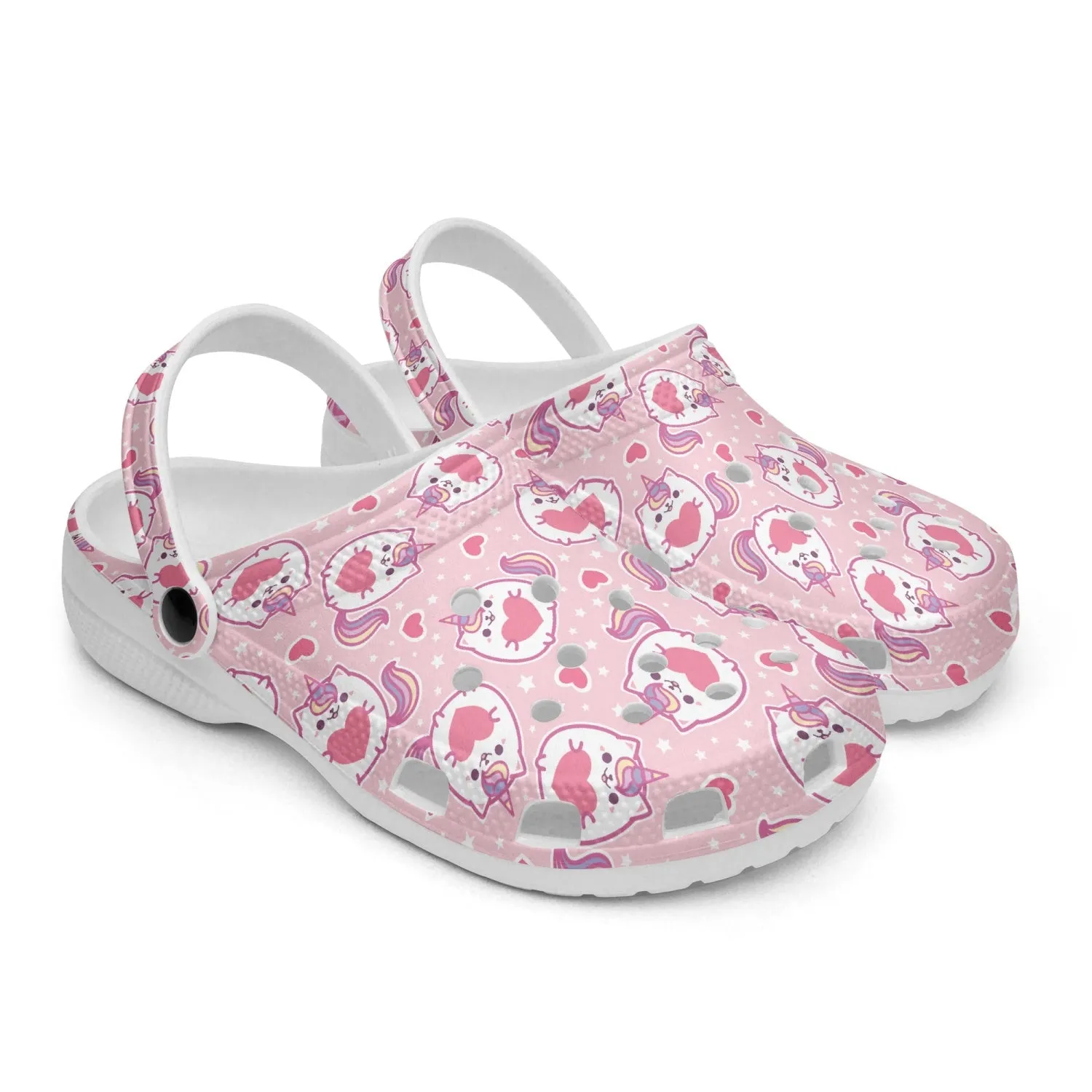 Pink Catercorns. All Over Printed Clogs