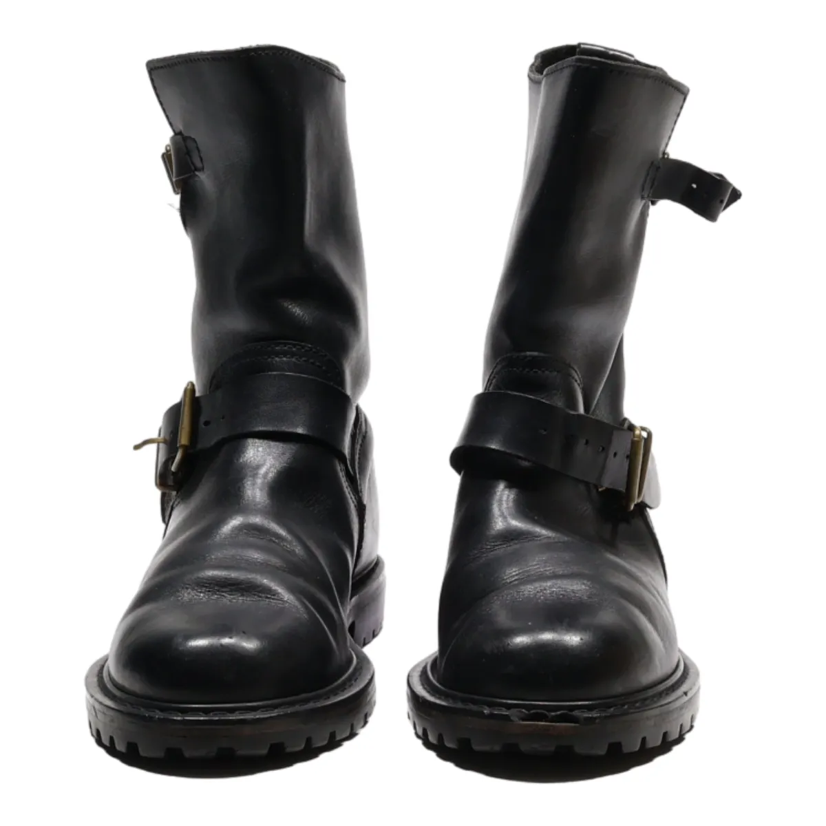 POLO RALPH LAUREN High Boots Black Leather Womens UK 5.5