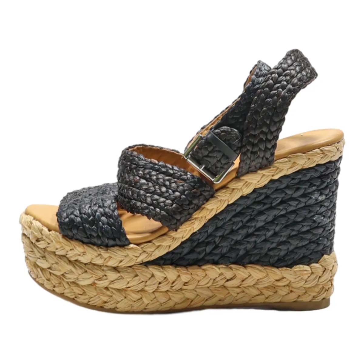 POLO RALPH LAUREN Wedge Heels Black Synthetic Womens UK 6.5