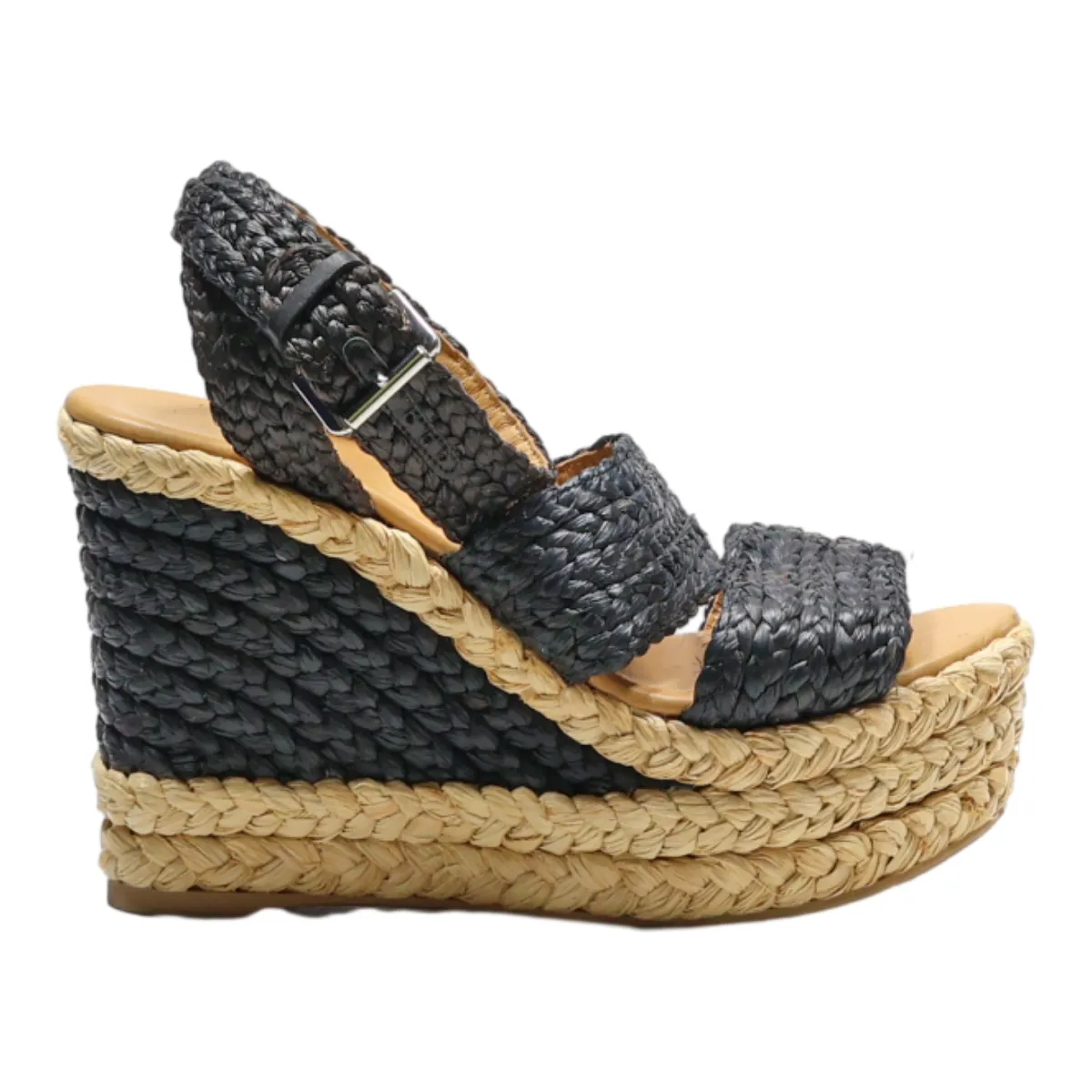 POLO RALPH LAUREN Wedge Heels Black Synthetic Womens UK 6.5