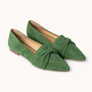 Poplar Pointed Flat - Green with Twist detail