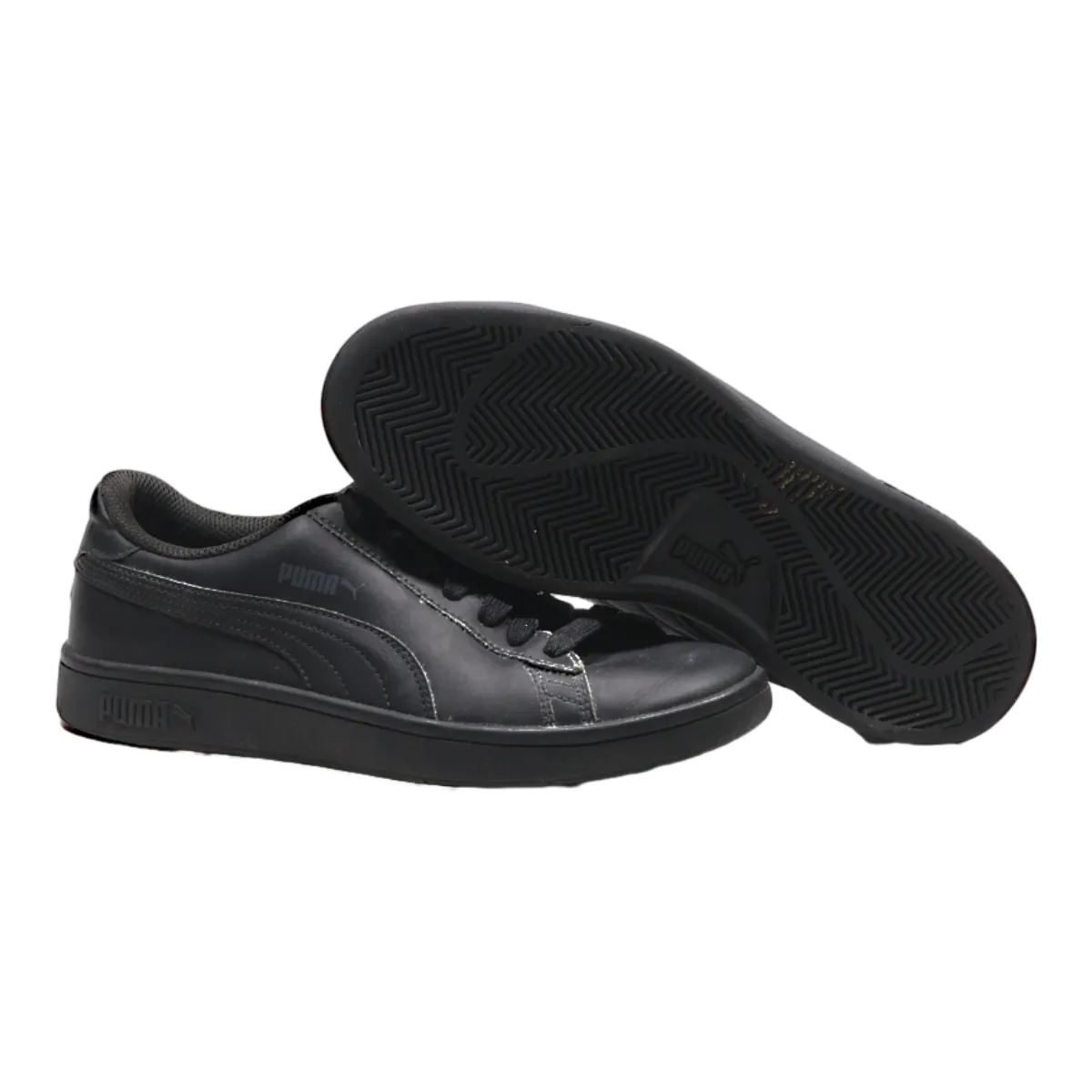 PUMA Smash 2022 Sneaker Trainers Black Leather Womens UK 5