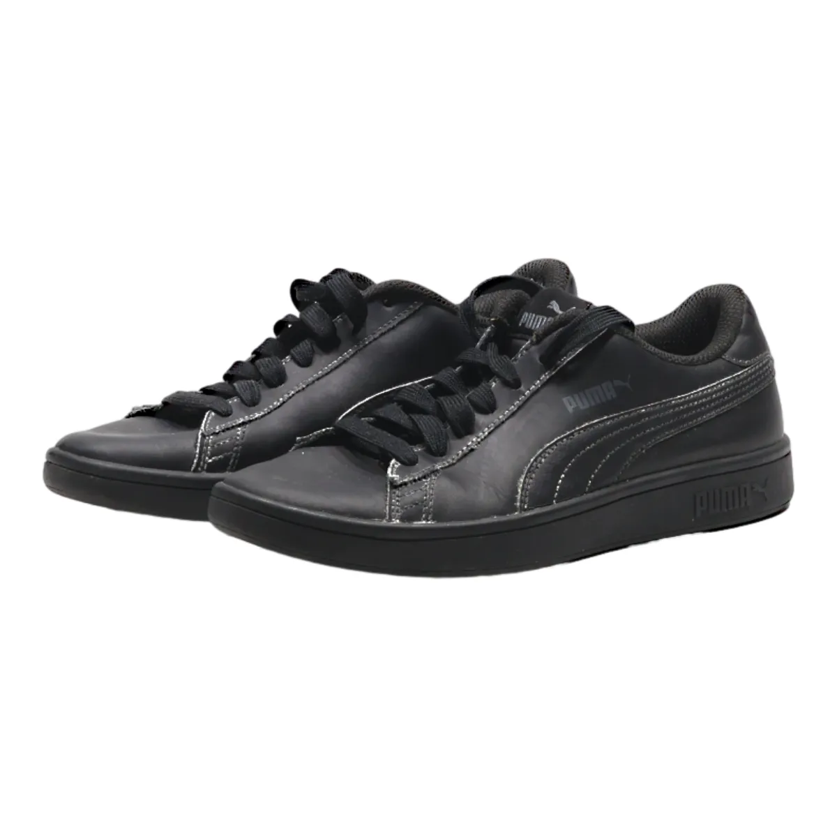 PUMA Smash 2022 Sneaker Trainers Black Leather Womens UK 5
