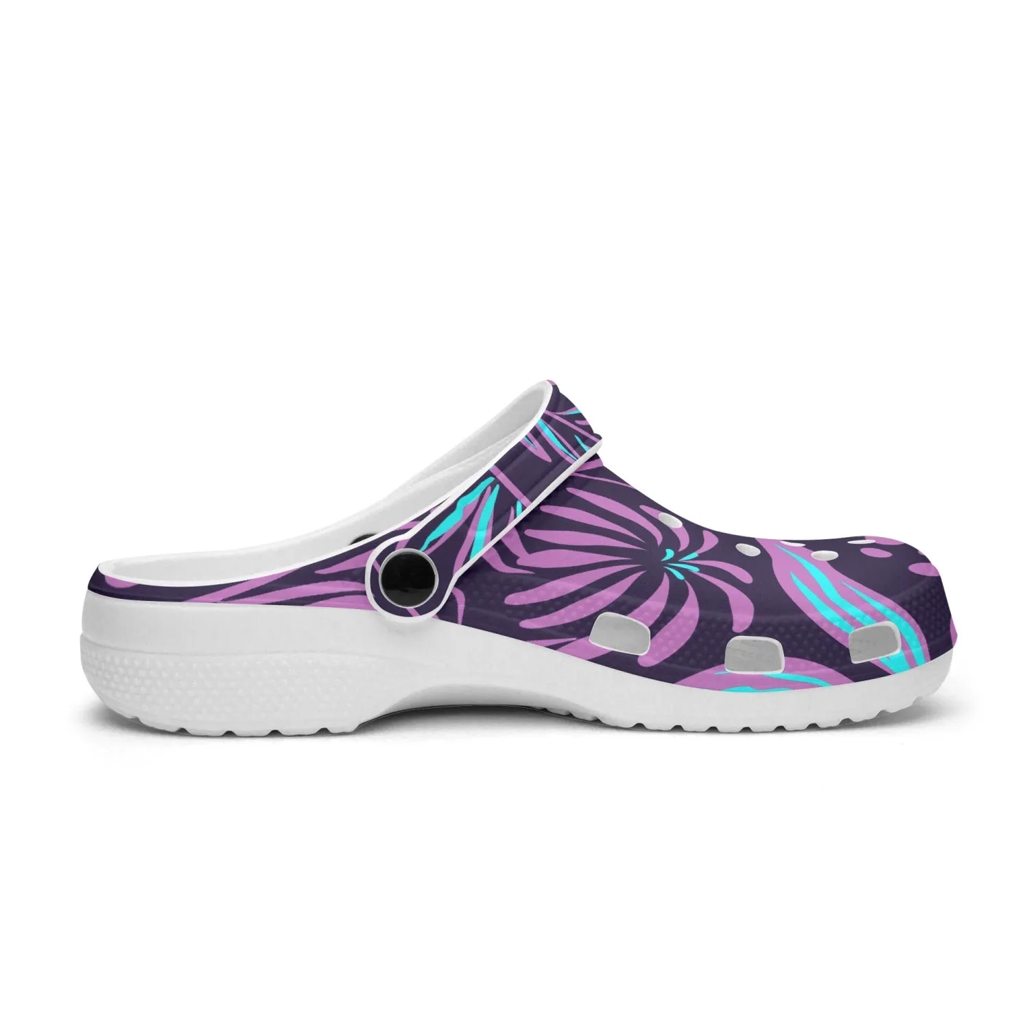 Purple Sea Floral All Over Printed Clogs