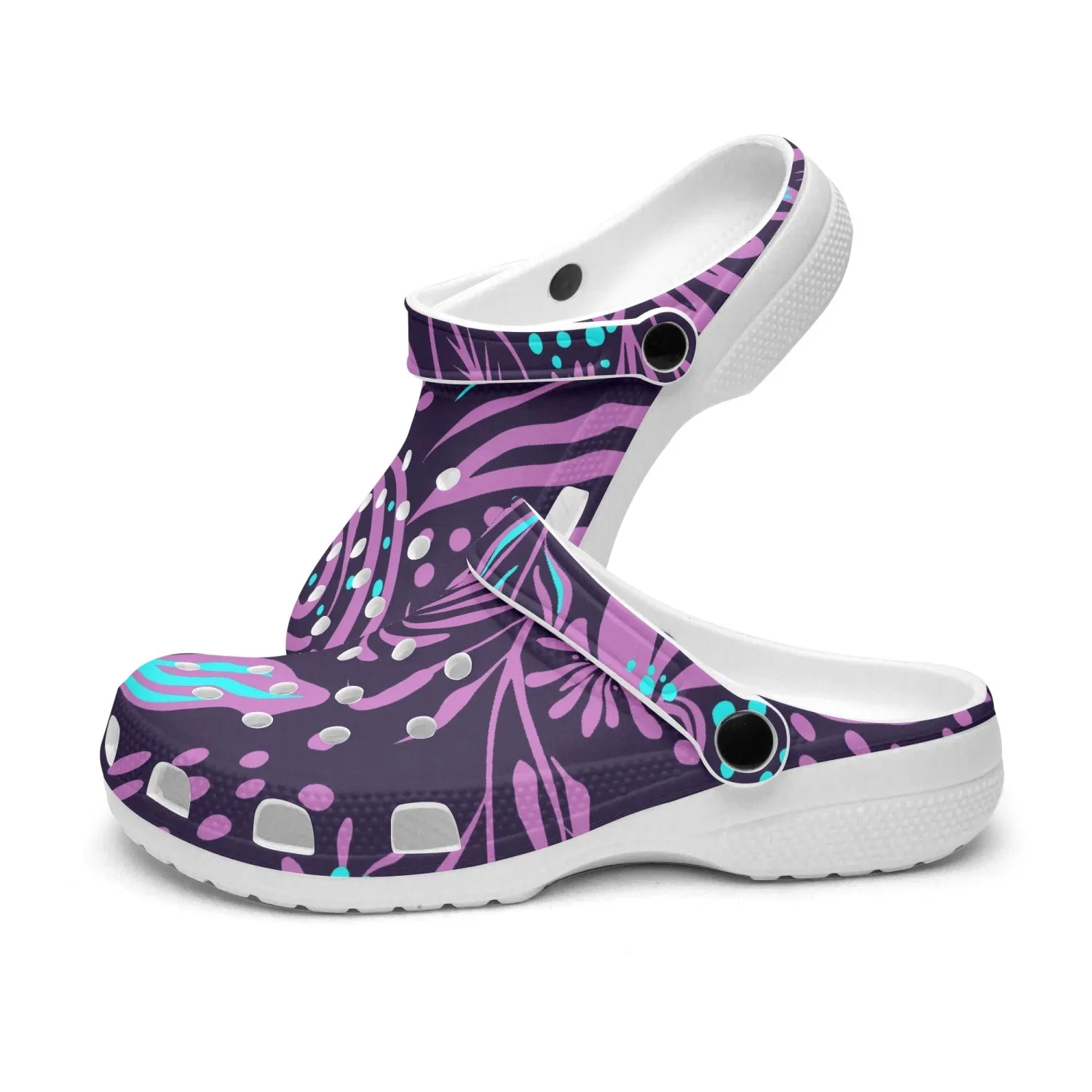 Purple Sea Floral All Over Printed Clogs