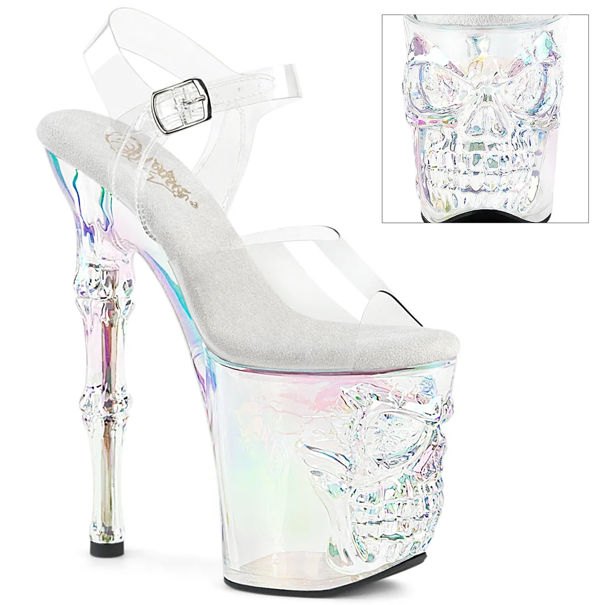 RAPTURE-808HT Opal Skull Platform Sandal