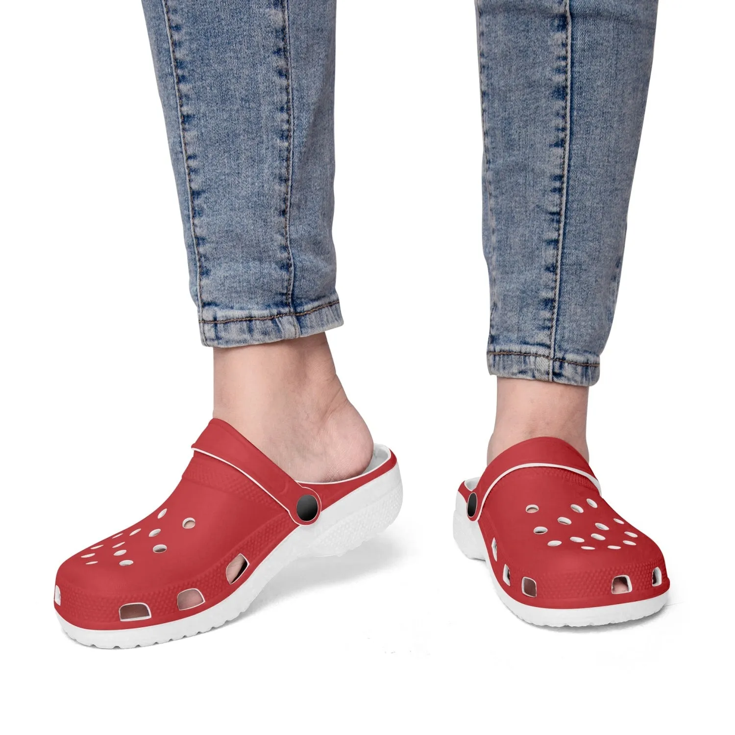Red All Over Printed Clogs