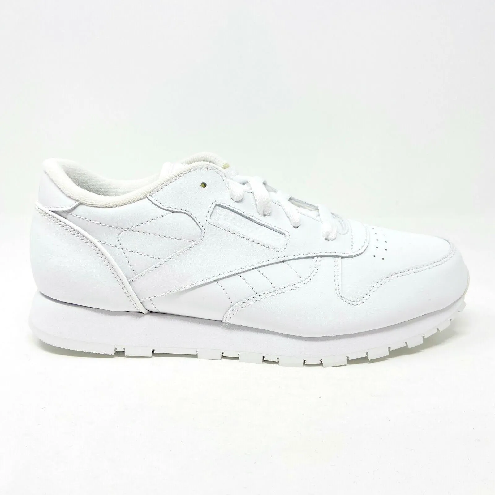Reebok Classic Leather Triple White Grade School Kids Running Shoes J90139