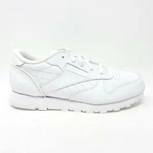 Reebok Classic Leather Triple White Grade School Kids Running Shoes J90139