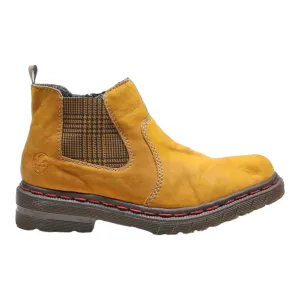 RIEKER Ankle Boots Orange Leather Womens UK 6.5
