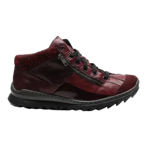 RIEKER Snow Boots Maroon Leather Mens UK 8