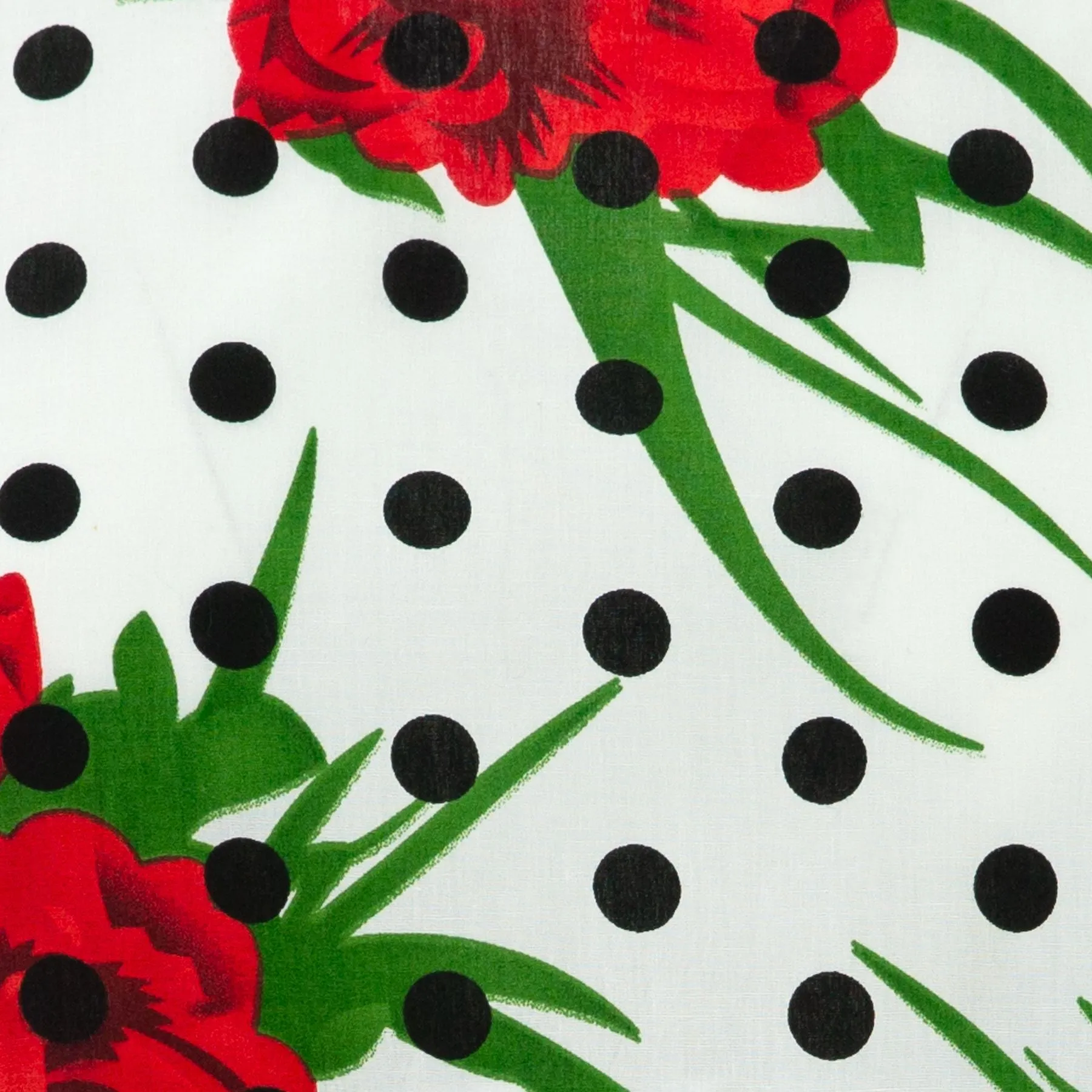 Ruched Box Top - Polka Dot Roses White