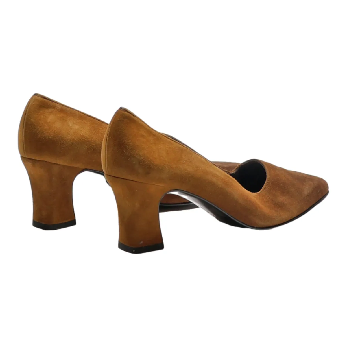 SALVATORE FERRAGAMO Pump Heels Brown Suede Womens UK 4.5
