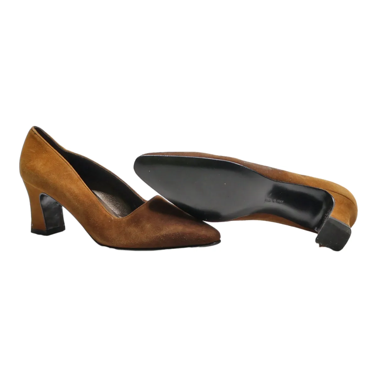 SALVATORE FERRAGAMO Pump Heels Brown Suede Womens UK 4.5