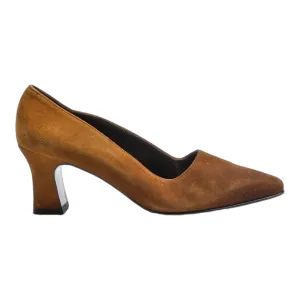 SALVATORE FERRAGAMO Pump Heels Brown Suede Womens UK 4.5