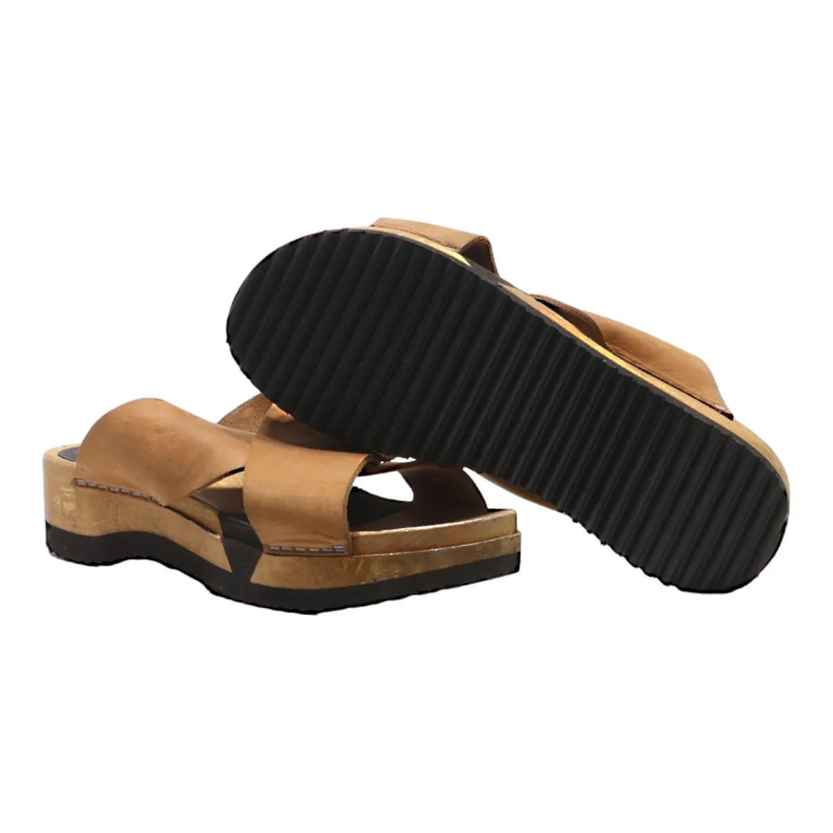 SANITA Slider Sandals Brown Suede Womens UK 4