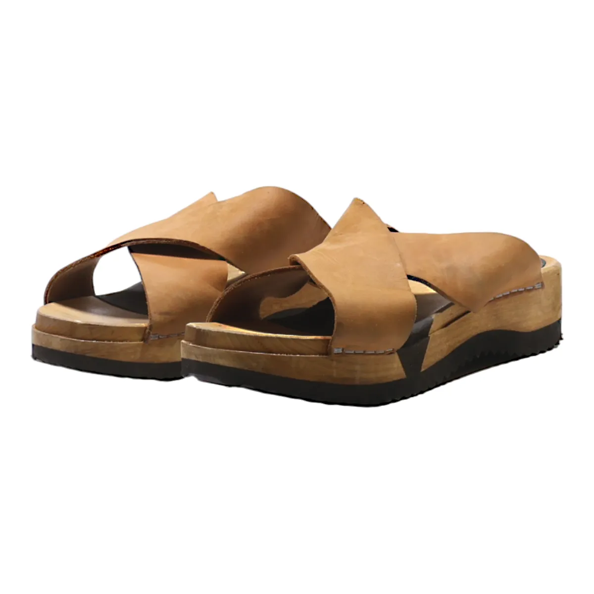 SANITA Slider Sandals Brown Suede Womens UK 4