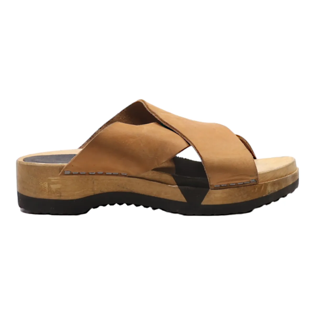 SANITA Slider Sandals Brown Suede Womens UK 4
