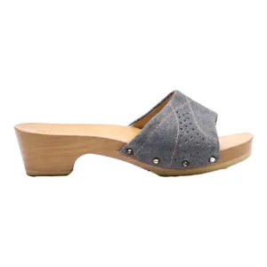 SCHOLL Mule Heels Blue Synthetic Womens UK 5