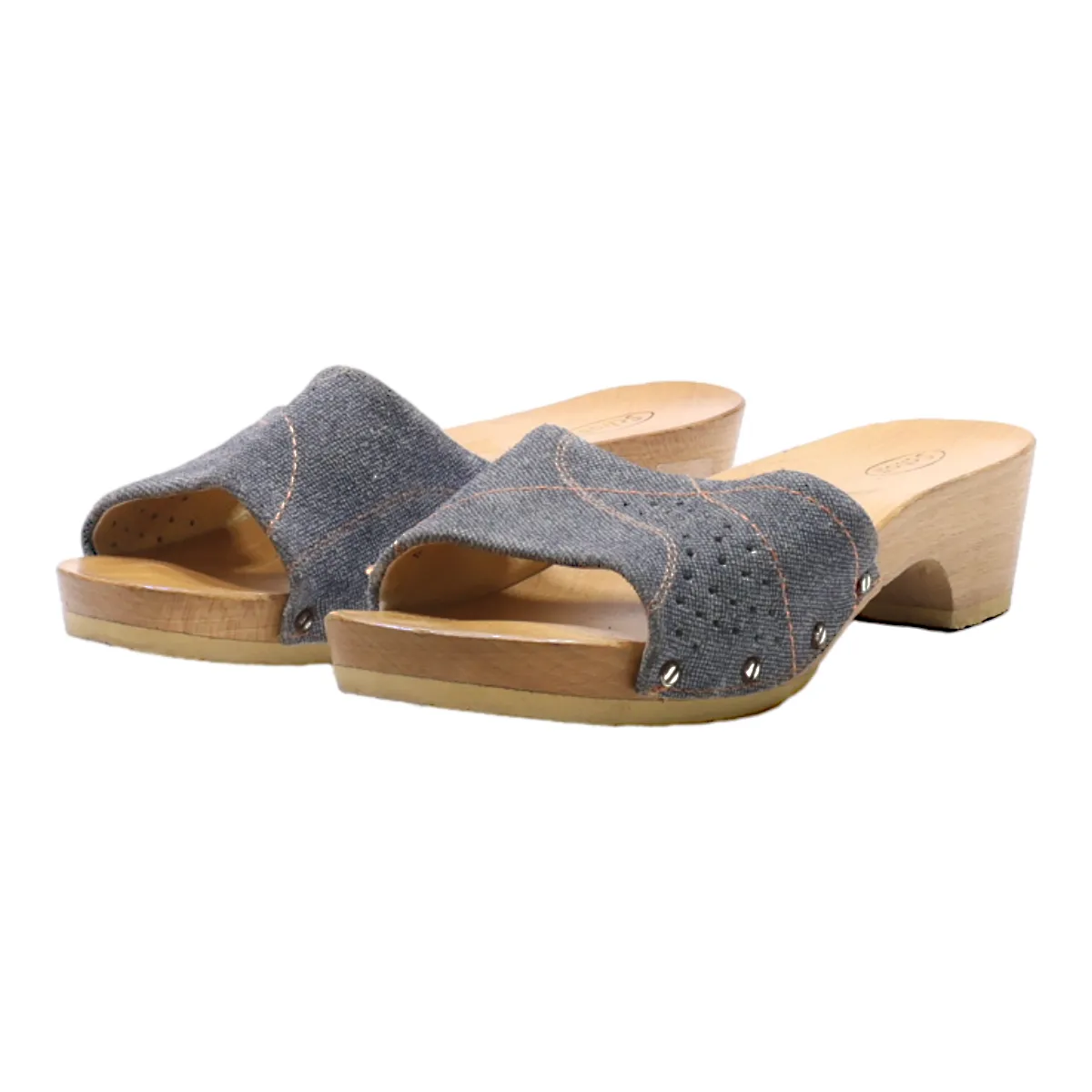 SCHOLL Mule Heels Blue Synthetic Womens UK 5