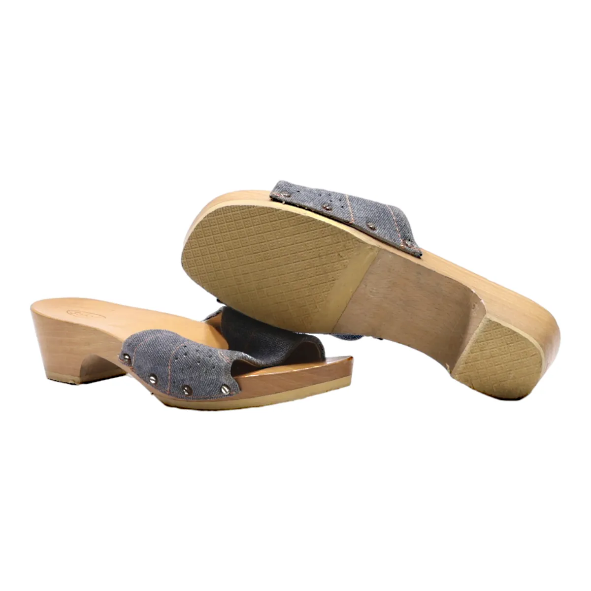 SCHOLL Mule Heels Blue Synthetic Womens UK 5