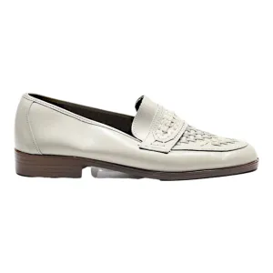 SCHUH BAZAR Loafer Shoes Grey Leather Womens UK 10