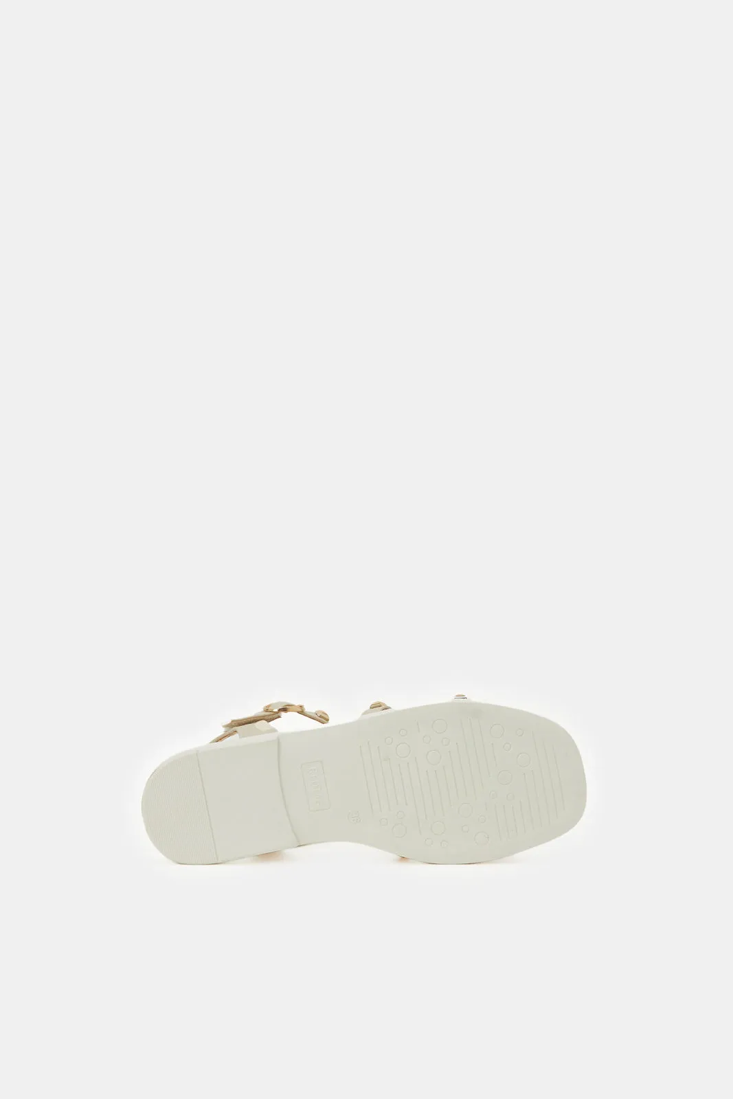Senior Girls Beige Stud Sandal