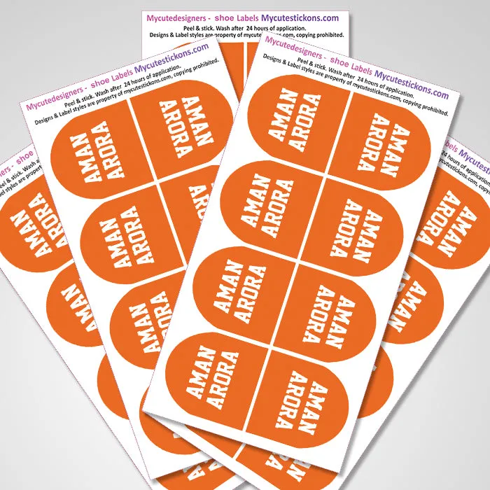 Shoe Labels Pack - Solid Orange